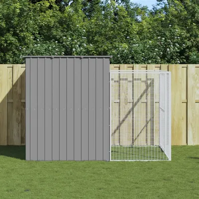 vidaXL Cușcă de câine & țarc gri deschis 214x253x181cm oțel galvanizat