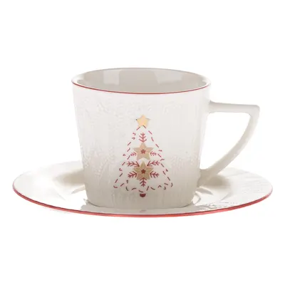 Ceașcă albă din porțelan 110 ml cu model de Crăciun Xmas Tree – Dakls