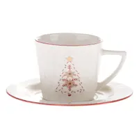 Ceașcă albă din porțelan 110 ml cu model de Crăciun Xmas Tree – Dakls