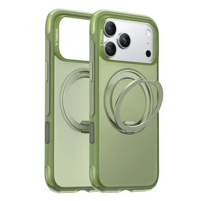 Husa MagSafe pentru Apple iPhone 17 Pro Max, Torras, Ostand O3 Air, Verde Satinata