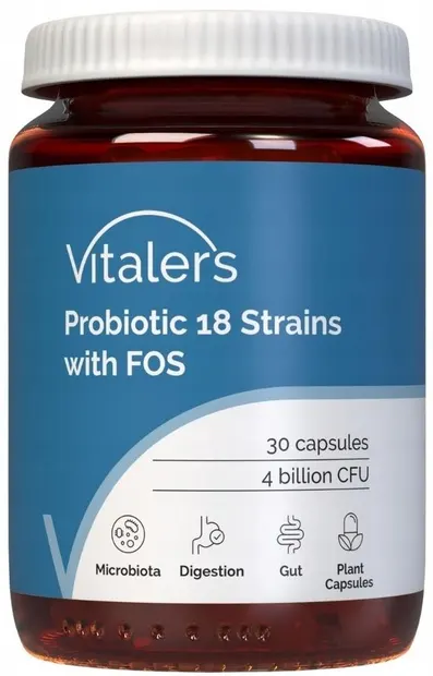 Vitaler's Probiotic 18 tulpini + Prebiotic FOS, 30 capsule
