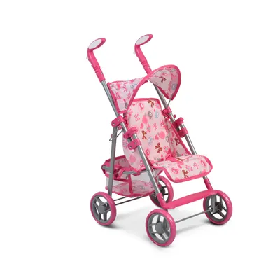 Carucior pentru papusi Moni - Flower garden, Pink