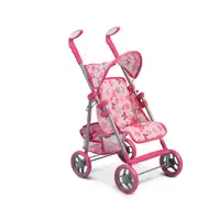 Carucior pentru papusi Moni - Flower garden, Pink