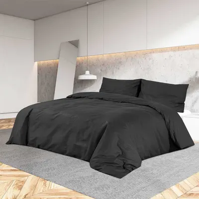 vidaXL Set cu husă de pilotă, negru, 220x240 cm, bumbac