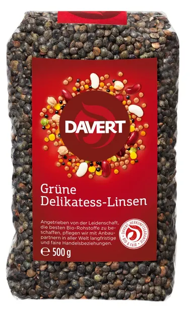 Linte verde bio, 500 g, Davert