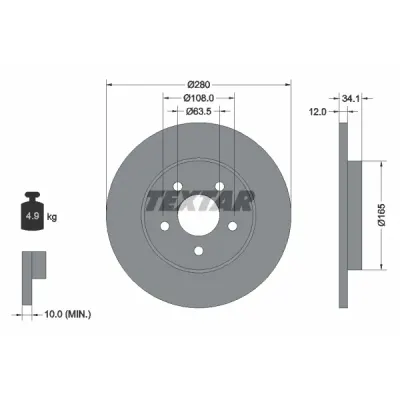 Disc frana TEXTAR 92109703