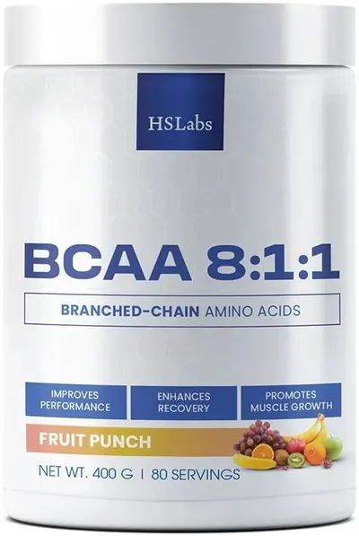BCAA 8:1:1, punch de fructe, 400 g, HS Labs