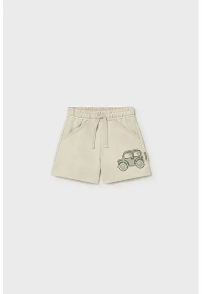 Pantaloni scurti cu talie ajustabila - Verde pal/Bej deschis