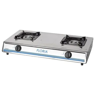 Plita din Inox, 72 x 40 x 10 cm, Doua Ochiuri, GPL, Argintiu
