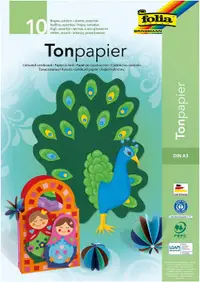 Hârtie colorată Folia - A3, 10 culori