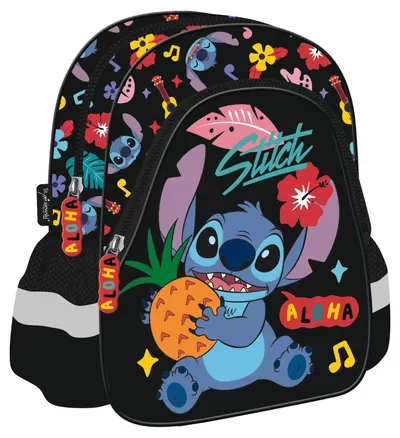 Ghiozdan pentru grădiniță St. Majewski Stitch - Black Aloha