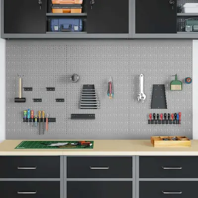 vidaXL Panou de Perete pentru Unelte 3 buc. Gri 150 x 1 x 80 cm