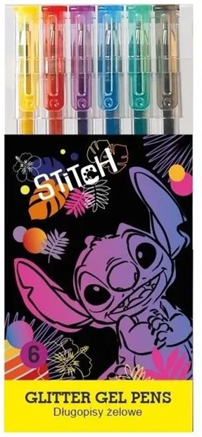 Pixuri gel cu brocart Cool Pack Disney - Stitch, 6 culori