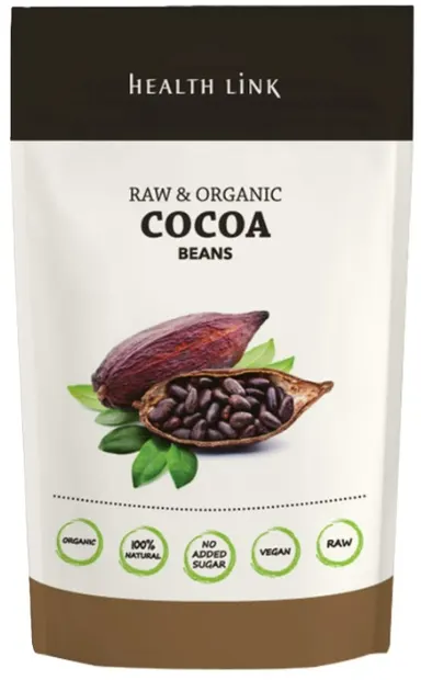 Boabe de cacao organice, crude, 250 g, Health Link