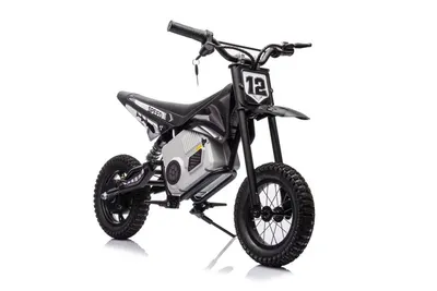 Motocicleta electrica pentru copii A9901 Black, cu suspensii, roti pneumatice, motor de 350W, baterie de 2x18V9Ah, viteza 8-15 kmh, franare automata la eliberarea pedalei de acceleratie, dimensiune 116 x 53 x 75 cm