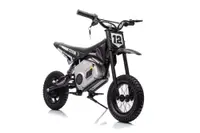 Motocicleta electrica pentru copii A9901 Black, cu suspensii, roti pneumatice, motor de 350W, baterie de 2x18V9Ah, viteza 8-15 kmh, franare automata la eliberarea pedalei de acceleratie, dimensiune 116 x 53 x 75 cm