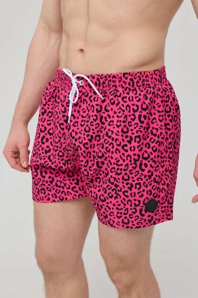 Pink Leopard Pantaloni scurți de baie pentru bărbați
