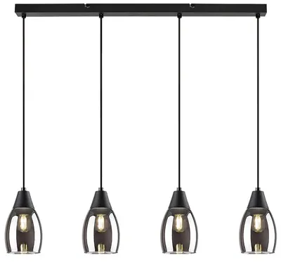 Pendel Rabalux - Ilmari 72184, IP20, 230V, E27, 4 x 15W, negru