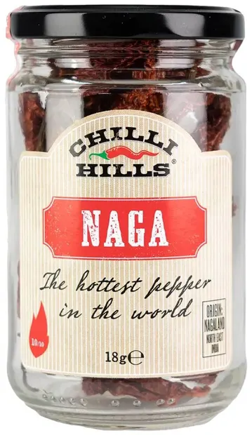 Ardei iute Naga uscați, 18 g, Chilli Hills