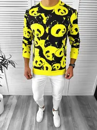 Bluza barbati slim fit galbena K294 N3-5