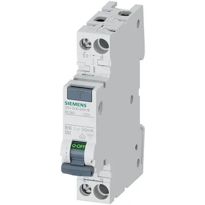 Intrerupator automat diferential RCBO Siemens 5SV1316-6KK16, 1B+N, 16A, 6kA, 30mA, tip A, 1M