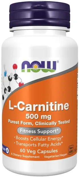 L-Carnitine, 500 mg, 60 capsule, Now