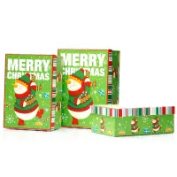 Set 3 cutii dreptunghiulare Crăciun – model om de zăpadă festiv - Default Title