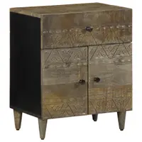 Gossi noptiera gri deschis 50x33x60 cm lemn masiv de mango