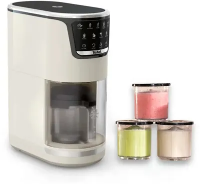 Mașină de înghețată Tefal - Dolci, 1.4 l, bej