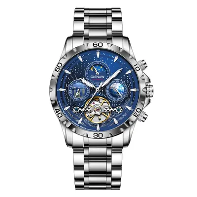 Ceas barbatesc de mana Glenaw Mecanism Full Automatic Multi Functional Tourbillon