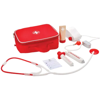 Set Doctor Hape E3010 din Lemn, 7 piese, pentru copii de peste 3 ani