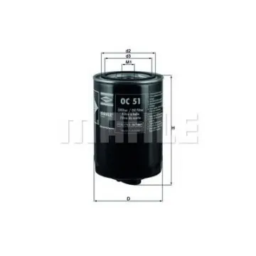 Filtru ulei MAHLE ORIGINAL OC 51
