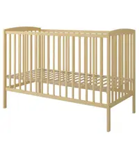 Set Patut din lemn pana la 4 ani cu somiera reglabila pe 3 nivele de inaltime Nichiduta 120x60 cm Grace Natur + Saltea cu husa detasabila din microfibra 12 cm grosime Nichiduta Cocos Comfort +