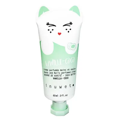 Crema hidratanta pentru maini si unghii cu parfum de vanilie si cocos, 60ml, Inuwet