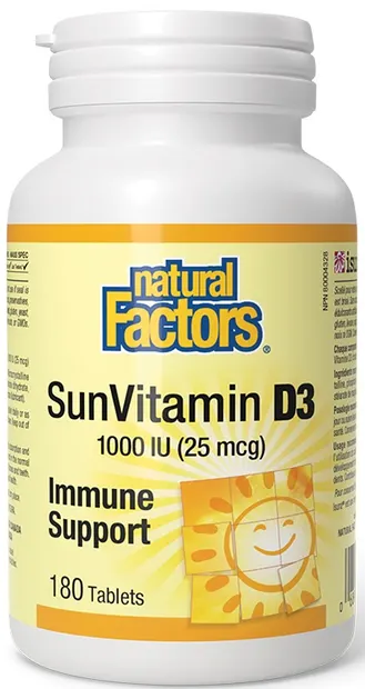 Vitamin D3, 1000 IU, 180 tablete, Natural Factors