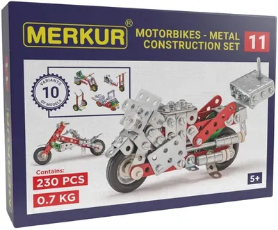 Set de construcție metalic 10 în 1Merkur - Motor, 230 piese