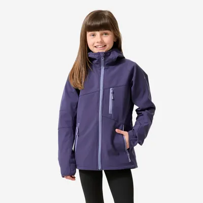 Geacă softshell de drumeție pentru copii 7-15 ani, hike 900 Negru