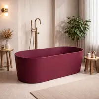 Cada freestanding compozit, burgundy mat, 180x76 cm, Foglia Terra
