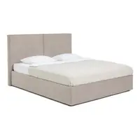 Pat matrimonial taupe tapițat cu spațiu de depozitare cu somieră 160x200 cm Thessa Bold – Bonami Selection