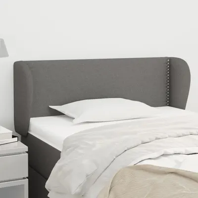 vidaXL Tăblie de pat cu aripioare gri închis 103x23x78/88 cm textil