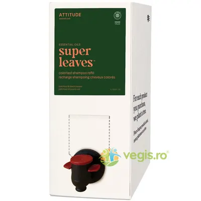 Rezerva Sampon pentru Par Vopsit cu Patchouli si Piper Negru Super Leaves 2L