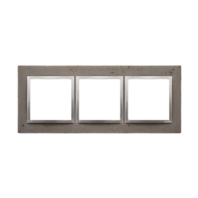 Rama tripla, beton inchis/silver mat metalic