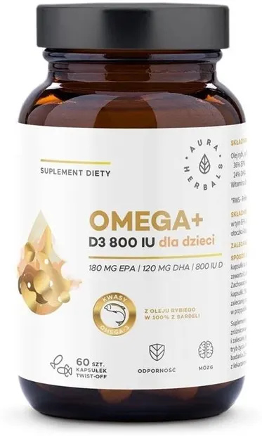 Omega-3 + Vitamina D3, 60 capsule, Aura Herbals