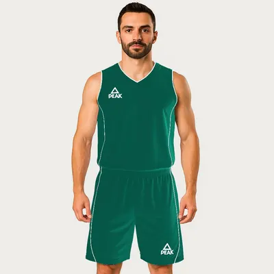 Set maiou/short baschet PEAK Jungle Verde/Alb