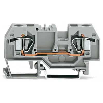 2-conductor through terminal block; 6 mm²; center marking; for DIN-rail 35 x 15 and 35 x 7.5; CAGE CLAMP®; 6,00 mm²; orange
