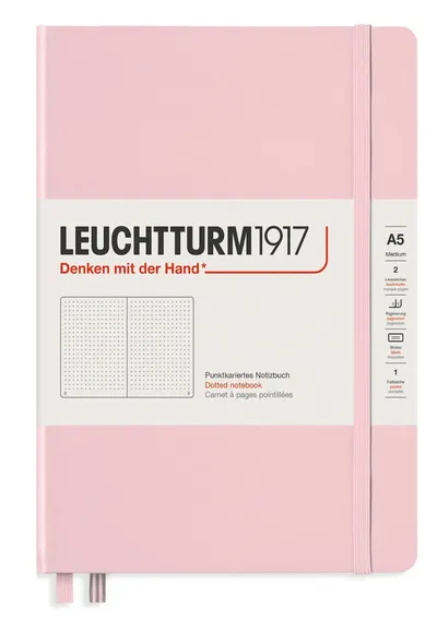 Carnetel Leuchtturm1917 Muted Colours - A5, roz, pagini cu buline