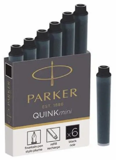 Set rezerve Parker - Z11, pentru stilou, 6 bucăți., negre
