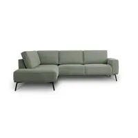 Colțar verde cu tapițerie din chenille (cu colț pe partea stângă/în formă de ”L”) Amsterdam – Scandic