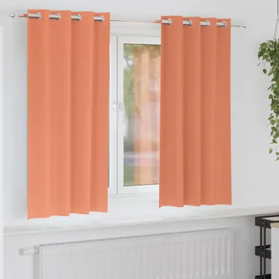 vidaXL Perdele Opaque cu Inel 2 buc. Terracota 175 x 140 cm Poliester