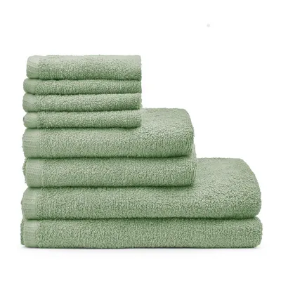 Prosoape de baie verzi 8 buc. din bumbac cu uscare rapidă/din frotir Quick Dry – Catherine Lansfield